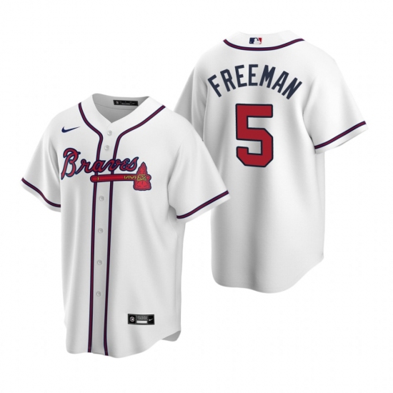 Men's Nike Atlanta Braves #5 Freddie Freeman White Home Stitched Baseball Jersey - Ujersey