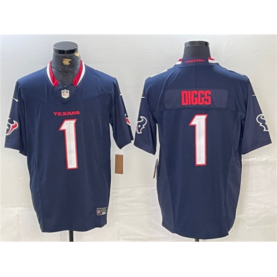 Men's Houston Texans #1 Stefon Diggs Navy F.U.S.E. Vapor Limited Football Stitched Jersey - Ujersey
