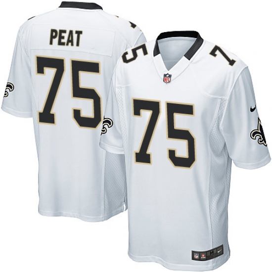 Men's Nike New Orleans Saints #75 Andrus Peat Game White NFL Jersey - Ujersey