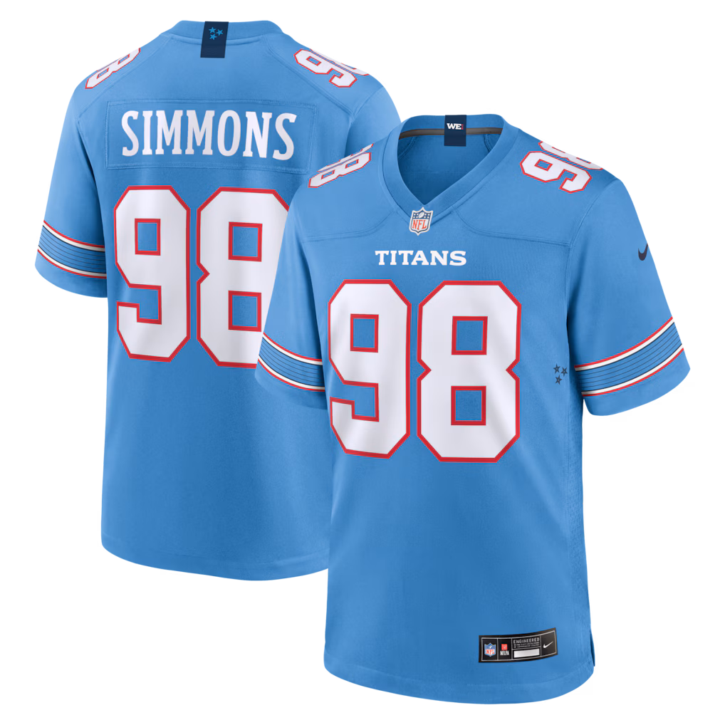 Men's Tennessee Titans Jeffery Simmons Nike Light Blue Game Jersey
