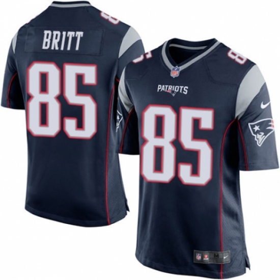 Men's Nike New England Patriots #85 Kenny Britt Game Navy Blue Team Color NFL Jersey - Ujersey