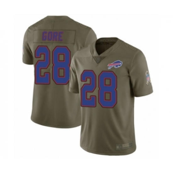 Men's Buffalo Bills #28 Frank Gore Limited Olive 2017 Salute to Service Football Jersey - Ujersey