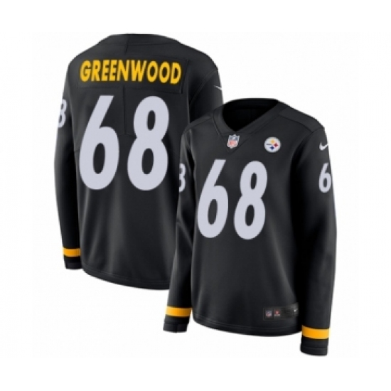 Women's Nike Pittsburgh Steelers #68 L.C. Greenwood Limited Black Therma Long Sleeve NFL Jersey - Ujersey