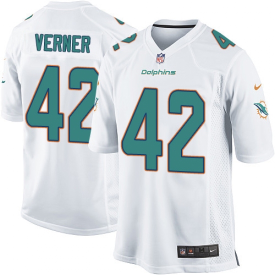 Men's Nike Miami Dolphins #42 Alterraun Verner Game White NFL Jersey