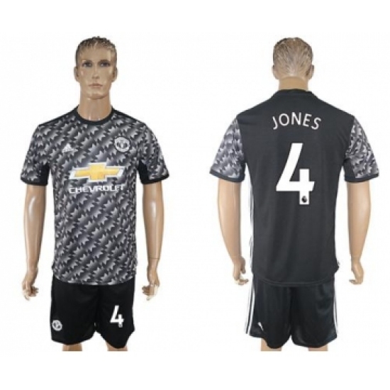 Manchester United #4 Jones Black Soccer Club Jersey