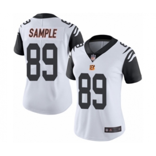 Women's Cincinnati Bengals #89 Drew Sample Limited White Rush Vapor Untouchable Football Jersey - Ujersey