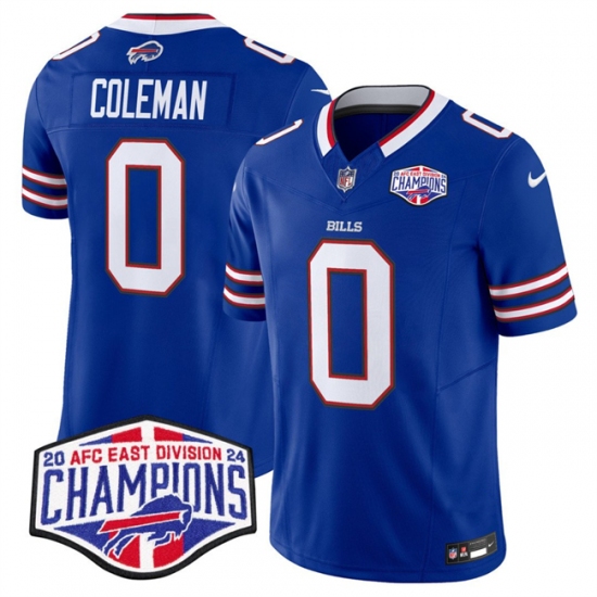 Men's Buffalo Bills #0 Keon Coleman Royal F.U.S.E. 2024 AFC East Division Champions Vapor Limited Stitched Football Jersey - Ujersey