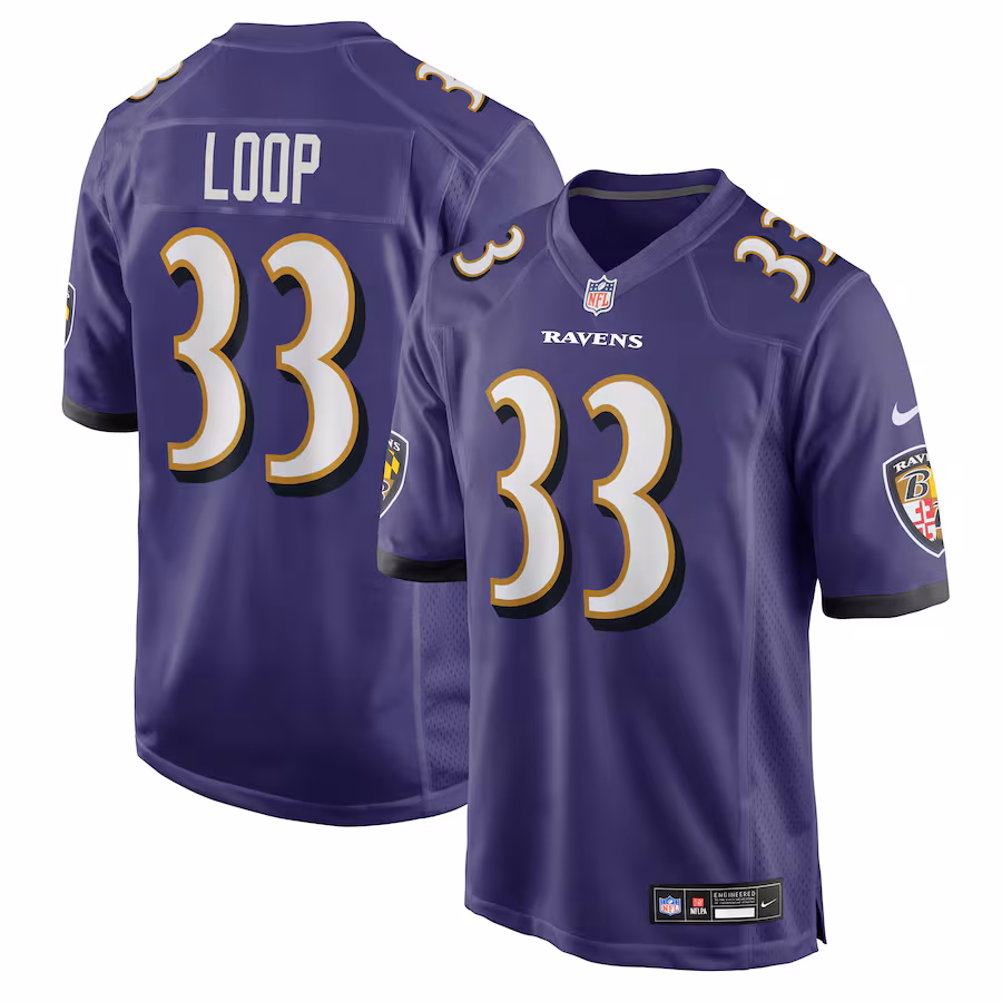 Men's Baltimore Ravens Tyler Loop Nike Purple Team Game Jersey - Ujersey
