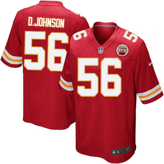 Men's Nike Kansas City Chiefs #56 Derrick Johnson Game Red Team Color NFL Jersey - Ujersey