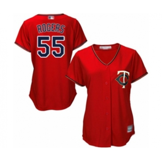 Women's Minnesota Twins #55 Taylor Rogers Authentic Scarlet Alternate Cool Base Baseball Player Jersey - Ujersey