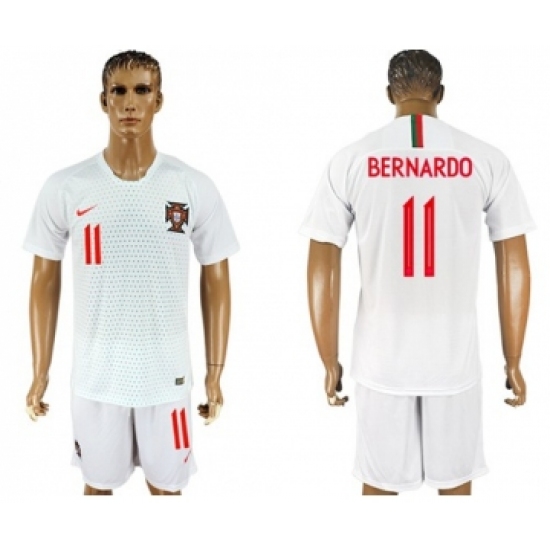 Portugal #11 Bernardo Away Soccer Country Jersey