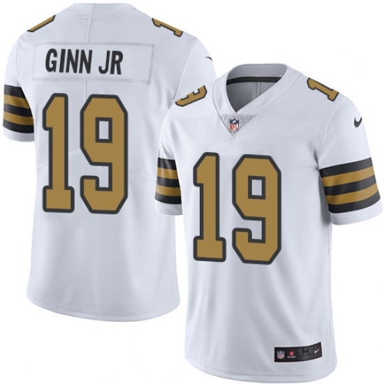 Youth Nike New Orleans Saints #19 Ted Ginn Jr Limited White Rush NFL Jersey - Ujersey