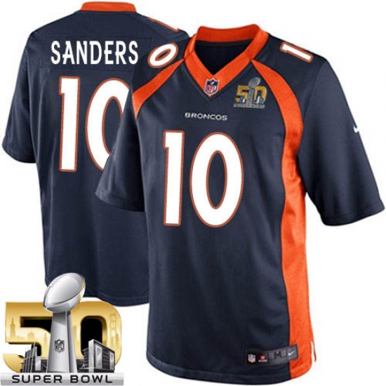 Youth Nike Denver Broncos #10 Emmanuel Sanders Elite Navy Blue Alternate Super Bowl 50 Bound NFL Jersey - Ujersey