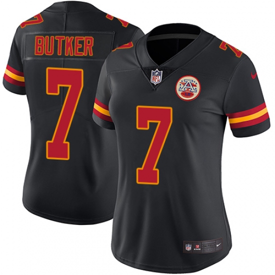 Women's Nike Kansas City Chiefs #7 Harrison Butker Limited Black Rush Vapor Untouchable NFL Jersey - Ujersey