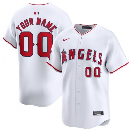 Men's Los Angeles Angels Active Player Custom White Home Limited Baseball Stitched Jersey - Ujersey