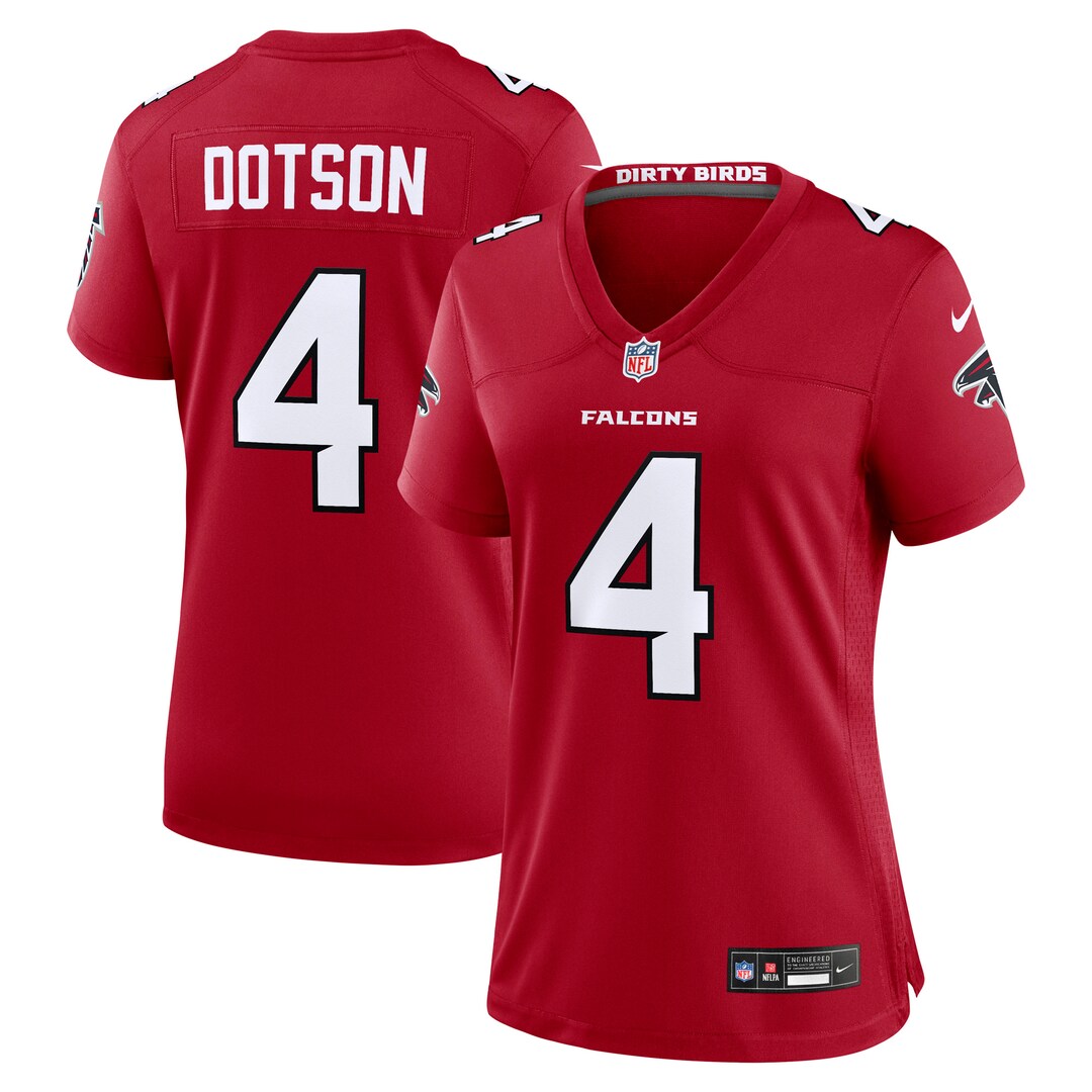 Women's Atlanta Falcons Jahan Dotson Nike Red Team Game Jersey - U-jersey