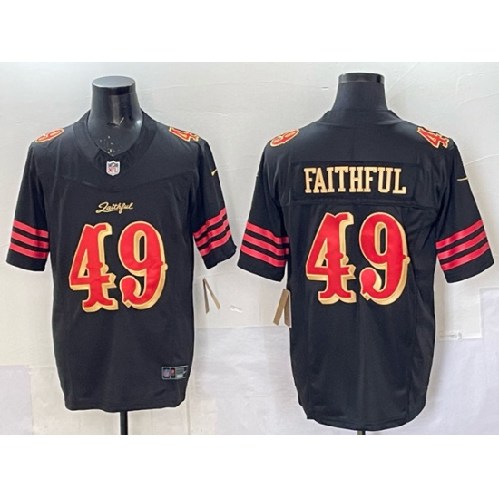 Men's San Francisco 49ers #49 Faithful Black 2025 F.U.S.E. “Rivalries” Vapor Limited Stitched Football Jersey - Ujersey