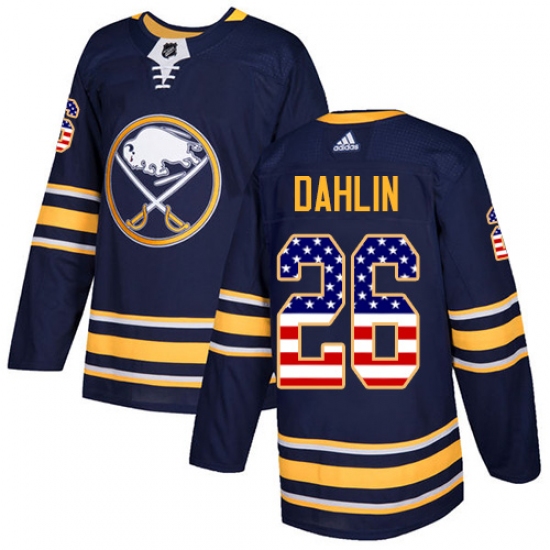 Youth Adidas Buffalo Sabres #26 Rasmus Dahlin Authentic Navy Blue USA Flag Fashion NHL Jersey - Ujersey