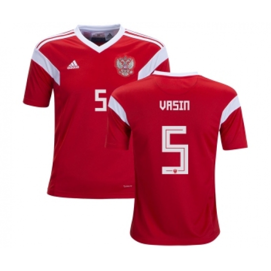 Russia #5 Vasin Home Kid Soccer Country Jersey