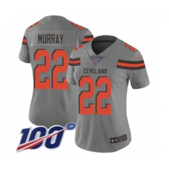 Women's Cleveland Browns #22 Eric Murray Limited Gray Inverted Legend 100th Season Football Jersey - Ujersey