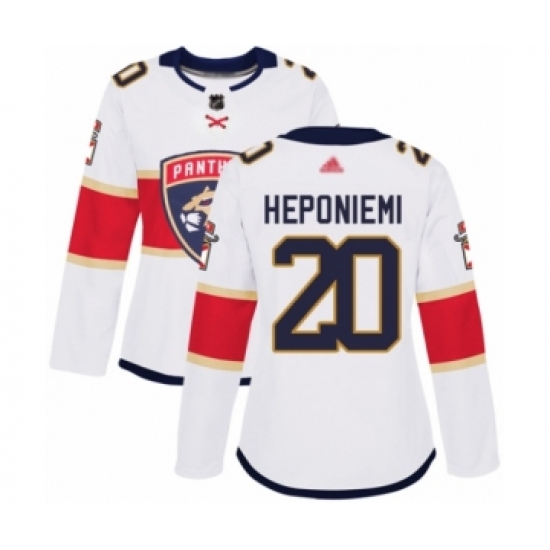 Women's Florida Panthers #20 Aleksi Heponiemi Authentic White Away Hockey Jersey - Ujersey