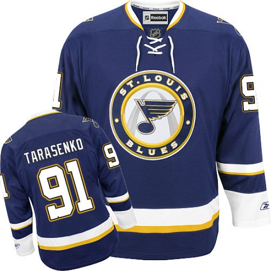 Women's Reebok St. Louis Blues #91 Vladimir Tarasenko Authentic Navy Blue Third NHL Jersey - Ujersey