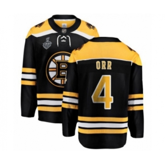 Youth Boston Bruins #4 Bobby Orr Authentic Black Home Fanatics Branded Breakaway 2019 Stanley Cup Final Bound Hockey Jersey - Ujersey