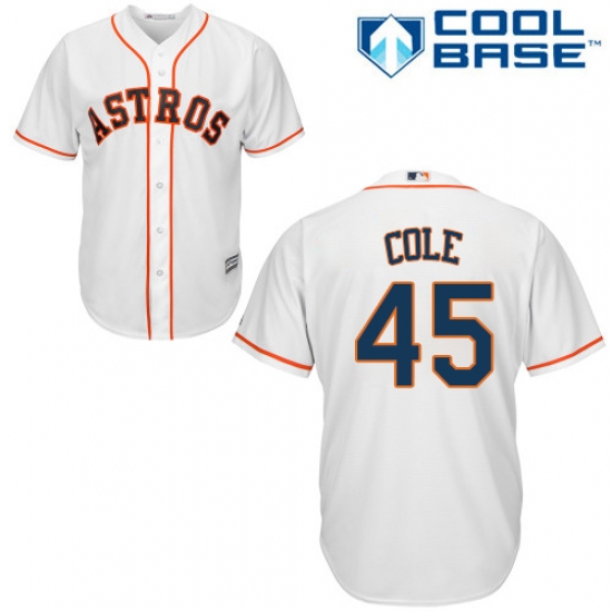 Men's Majestic Houston Astros #45 Gerrit Cole Replica White Home Cool Base MLB Jersey - Ujersey