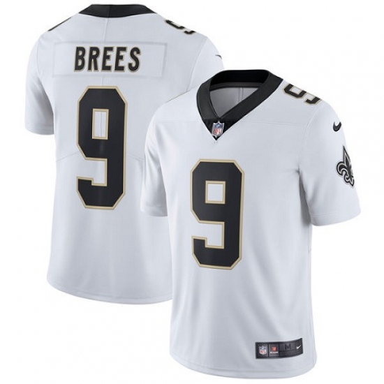 Men's Nike New Orleans Saints #9 Drew Brees White Vapor Untouchable Limited Player NFL Jersey - Ujersey