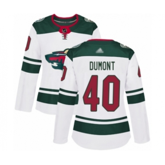 Women's Minnesota Wild #40 Gabriel Dumont Authentic White Away Hockey Jersey - Ujersey
