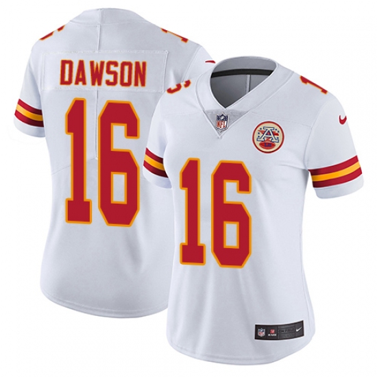 Women's Nike Kansas City Chiefs #16 Len Dawson White Vapor Untouchable Limited Player NFL Jersey - Ujersey