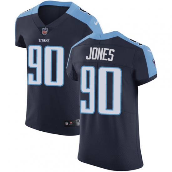 Men's Nike Tennessee Titans #90 DaQuan Jones Navy Blue Alternate Vapor Untouchable Elite Player NFL Jersey - Ujersey