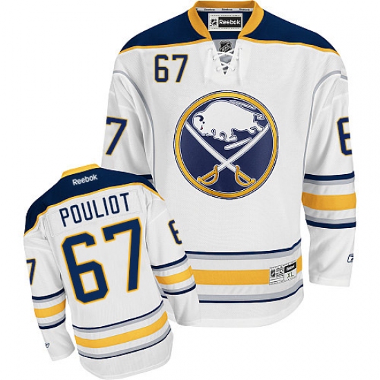 Men's Reebok Buffalo Sabres #67 Benoit Pouliot Authentic White Away NHL Jersey - Ujersey