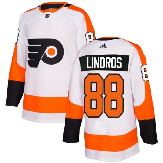 Men's Adidas Philadelphia Flyers #88 Eric Lindros Authentic White Away NHL Jersey - Ujersey