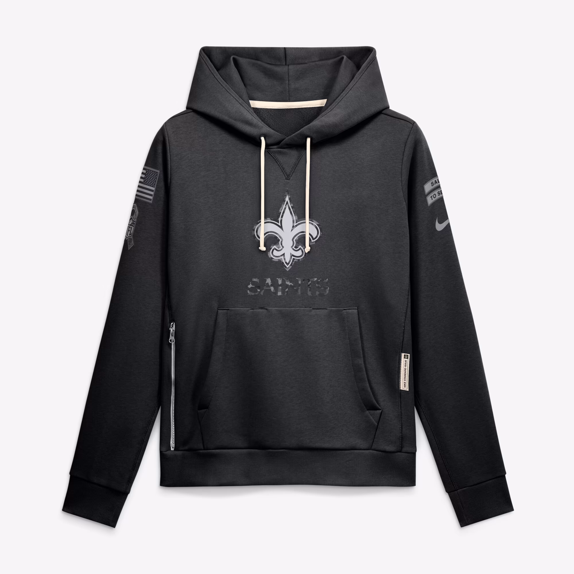 Women's New Orleans Saints  Nike Black 2026 Salute to Service Sideline Dri-FIT Pullover Hoodie - Ujersey