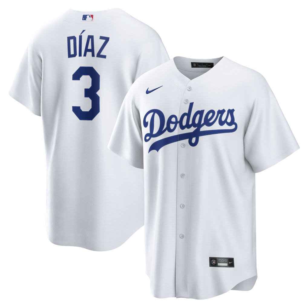 Men's Los Angeles Dodgers Edwin Díaz Nike White Home Replica Jersey - Ujersey