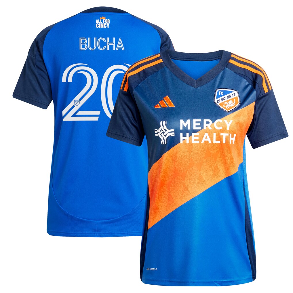 Women's FC Cincinnati Pavel Bucha adidas Blue 2025 Orange and Blue Legacy Kit Replica Jersey - Ujersey