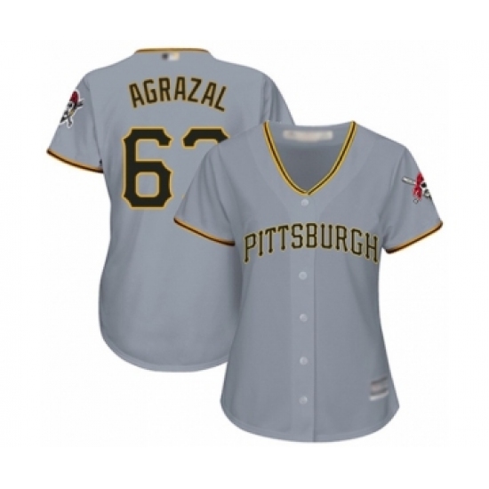 Women's Pittsburgh Pirates #67 Dario Agrazal Authentic Grey Road Cool Base Baseball Player Jersey - Ujersey