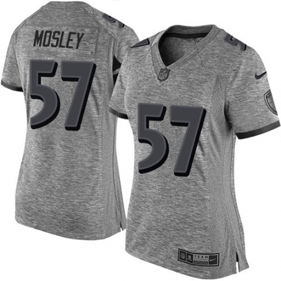 Women's Nike Baltimore Ravens #57 C.J. Mosley Limited Gray Gridiron NFL Jersey - Ujersey