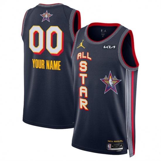 Men's 2025 All-Star Active Player Custom Navy Stitched Basketball Jersey - Ujersey