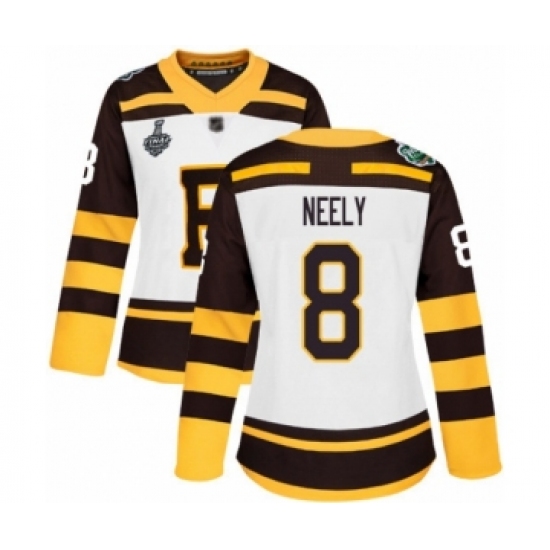 Women's Boston Bruins #8 Cam Neely Authentic White Winter Classic 2019 Stanley Cup Final Bound Hockey Jersey - Ujersey
