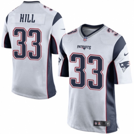 Men's Nike New England Patriots #33 Jeremy Hill Game White NFL Jersey - Ujersey