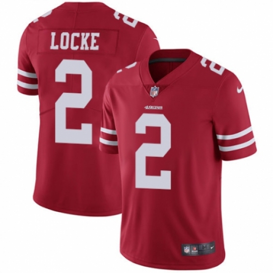 Youth Nike San Francisco 49ers #2 Jeff Locke Red Team Color Vapor Untouchable Elite Player NFL Jersey - Ujersey