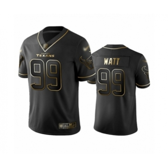Men's Houston Texans #99 J.J. Watt Limited Black Golden Edition Football Jersey - Ujersey