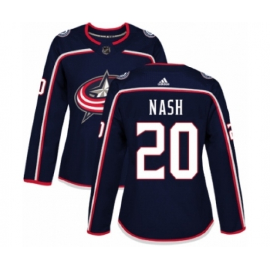 Women's Adidas Columbus Blue Jackets #20 Riley Nash Premier Navy Blue Home NHL Jersey - Ujersey