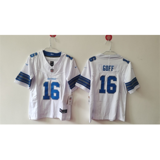 Youth Detroit Lions #16 Jared Goff White 2024 F.U.S.E. Vapor Limited Stitched Jersey - Ujersey