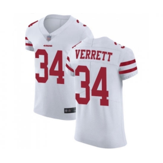 Men's San Francisco 49ers #34 Jason Verrett White Vapor Untouchable Elite Player Football Jersey - Ujersey