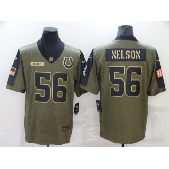 Men's Indianapolis Colts #56 Quenton Nelson Nike Olive 2021 Salute To Service Limited Player Jersey - Ujersey