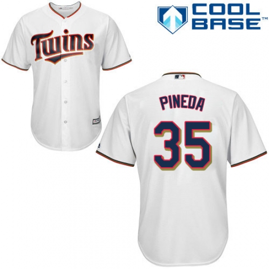 Men's Majestic Minnesota Twins #35 Michael Pineda Replica White Home Cool Base MLB Jersey - Ujersey