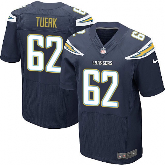 Men's Nike Los Angeles Chargers #62 Max Tuerk Elite Navy Blue Team Color NFL Jersey - Ujersey